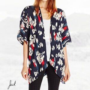JACK Womans Kimono Floral/Brushstrokes Boho X-Small